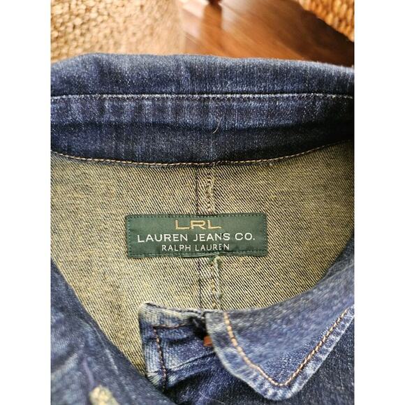 Ralph Lauren LRL Denim Jean Jacket Women's 12 Flared Sleeves Preppy Retro - Picture 9 of 11